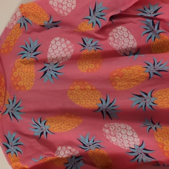 Mudpie Pineapple Pink Vibrant Colors print tunic Cover Up Mini Beachy Pool dress - Picture 8 of 9